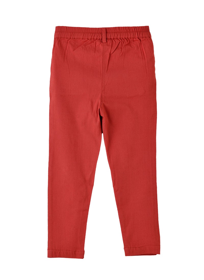 Girls Red Stretch Pants