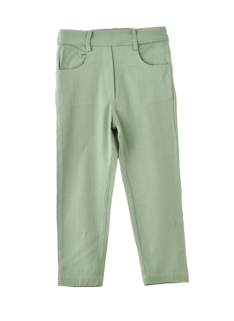 Girls Green Stretch Pants