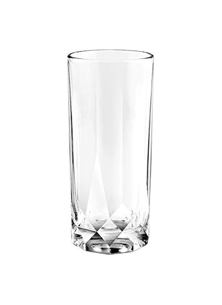 Glass, Set Of 6, Clear, 350 Ml, P02808, Highball Glass, Tall Glass, Beverage Glass, Long Drink Glass, Water Glass, Juice Glass