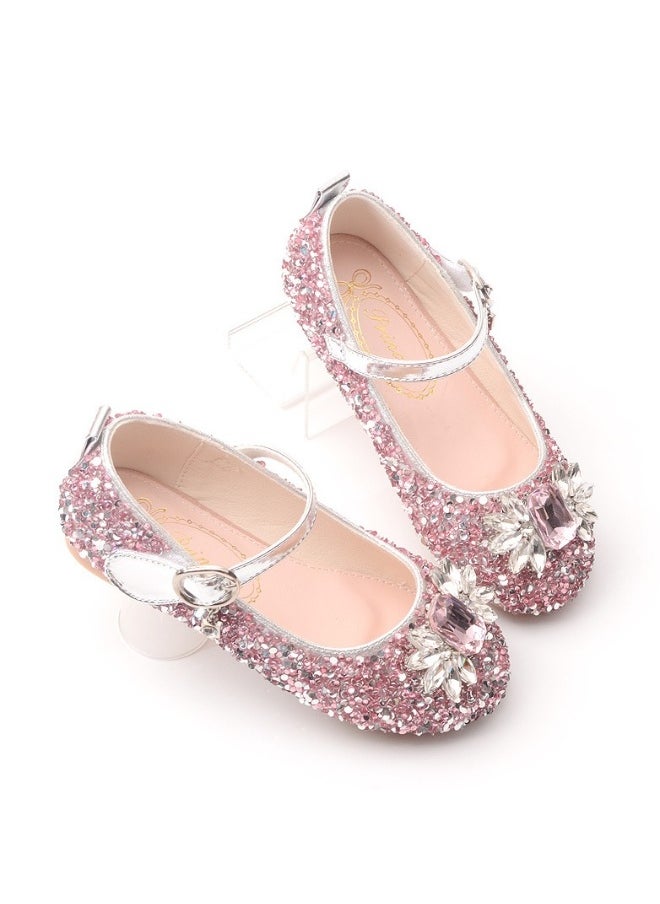 New Girls' Crystal Leather Shoes