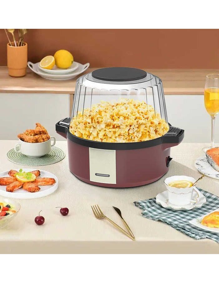 ST-9716 Stirring Hot Oil Home Mini Hot Air Electric Popper Popcorn Machine Maker With Large Lid