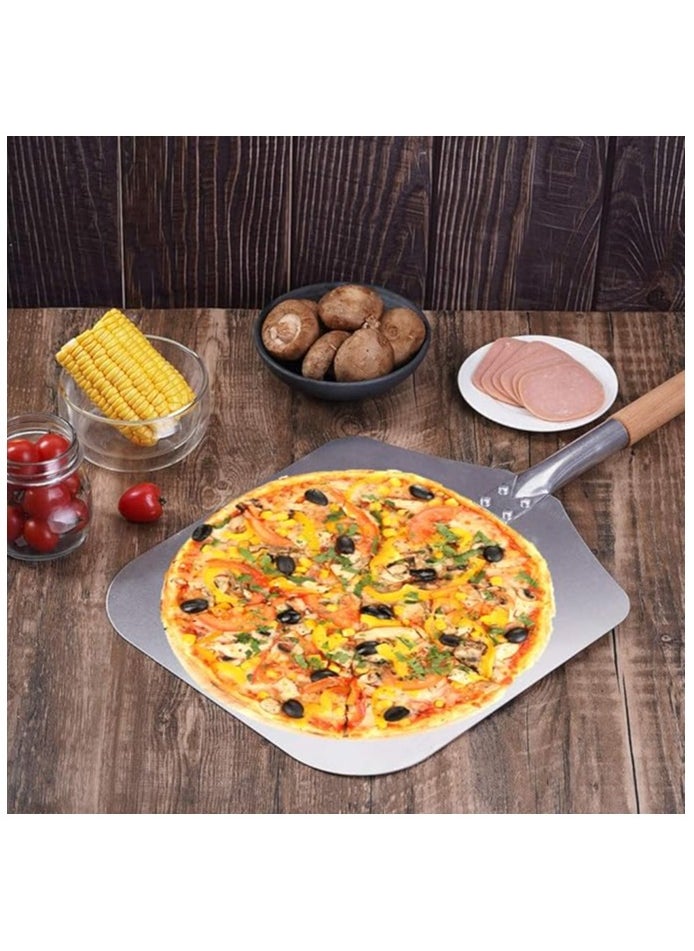 Premium Aluminum Pizza Peel With Detachable Beech Handle, 30.5 * 65cm, Convenient To Store, Good Helper For Baking, Homemade Pizza And Bread