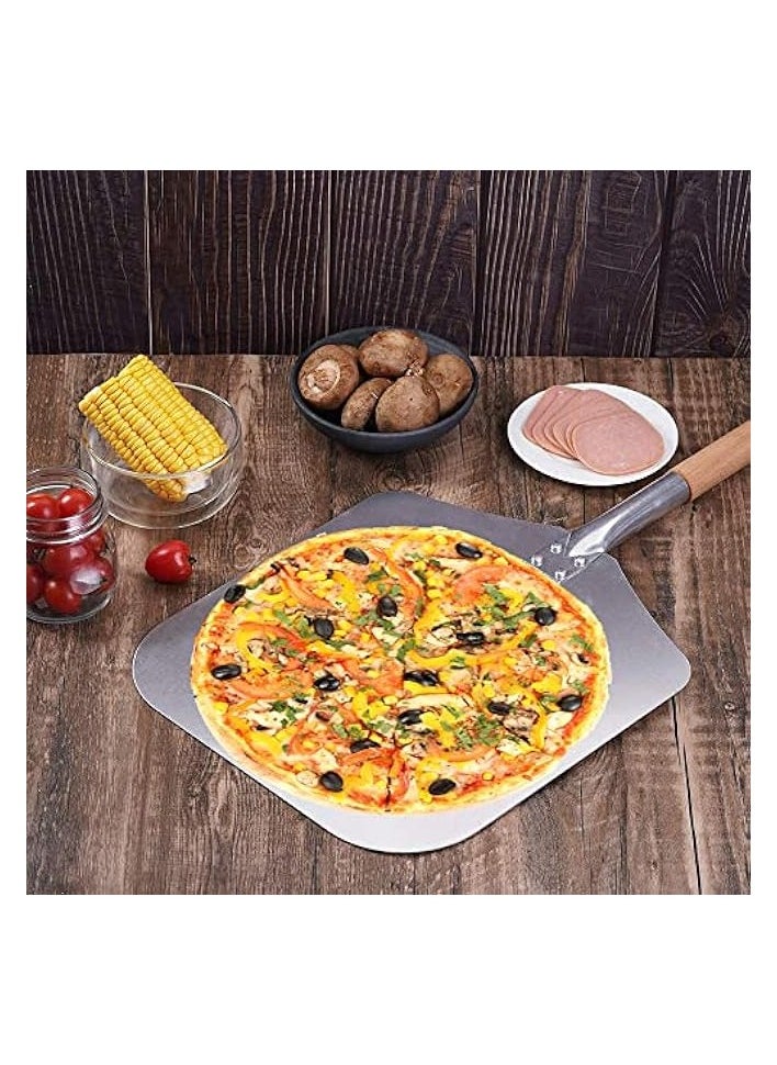 Premium Aluminum Pizza Peel With Detachable Beech Handle, 30.5 * 65cm, Convenient To Store, Good Helper For Baking