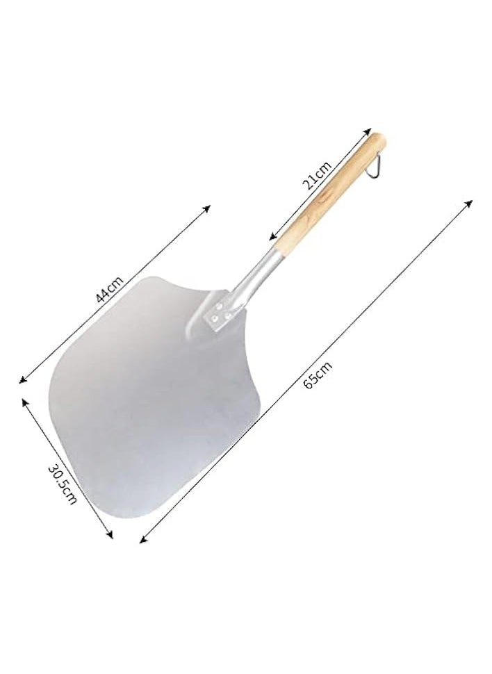 Premium Aluminum Pizza Peel With Detachable Beech Handle, 30.5 * 65cm, Convenient To Store, Good Helper For Baking