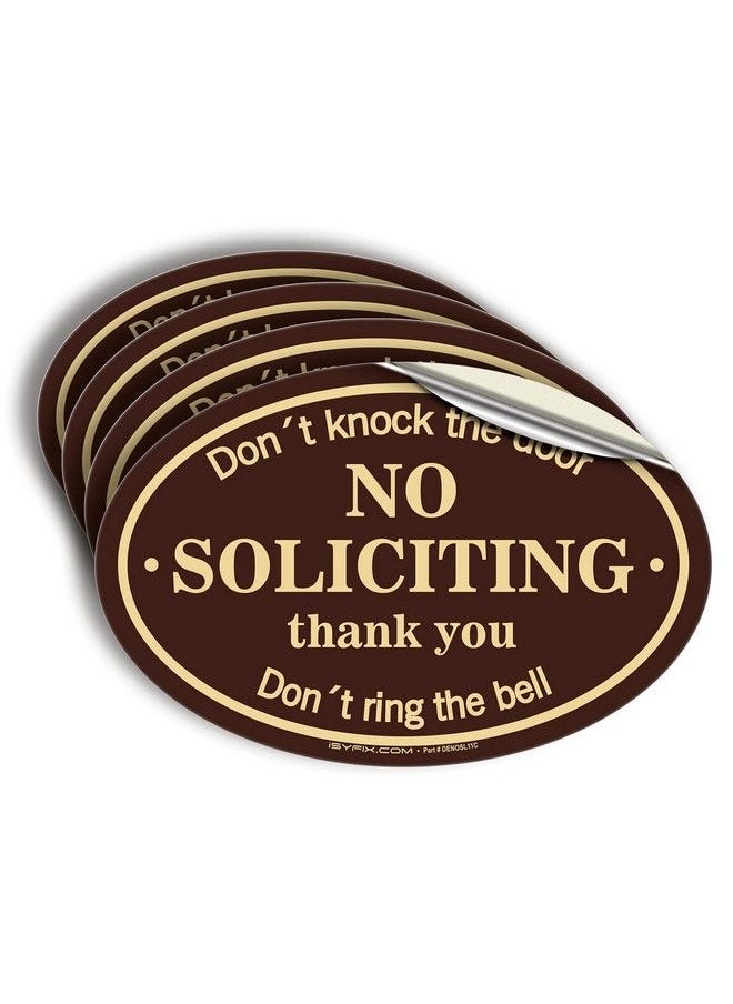 No Soliciting Sign Sticker For House Home & Business 4 Pack 7X4.6 Inch Premium Selfadhesive Vinyl Laminated For Ultimate Uv Weather Scratch Water And Fade Resistance Indoor & Outdoor