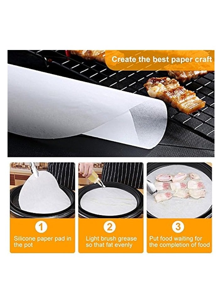 100 Pcs Parchment Paper Baking Sheets Round, 12 Inches Non Stick Precut Baking Parchment, for Baking Grilling Fryer Round Cake