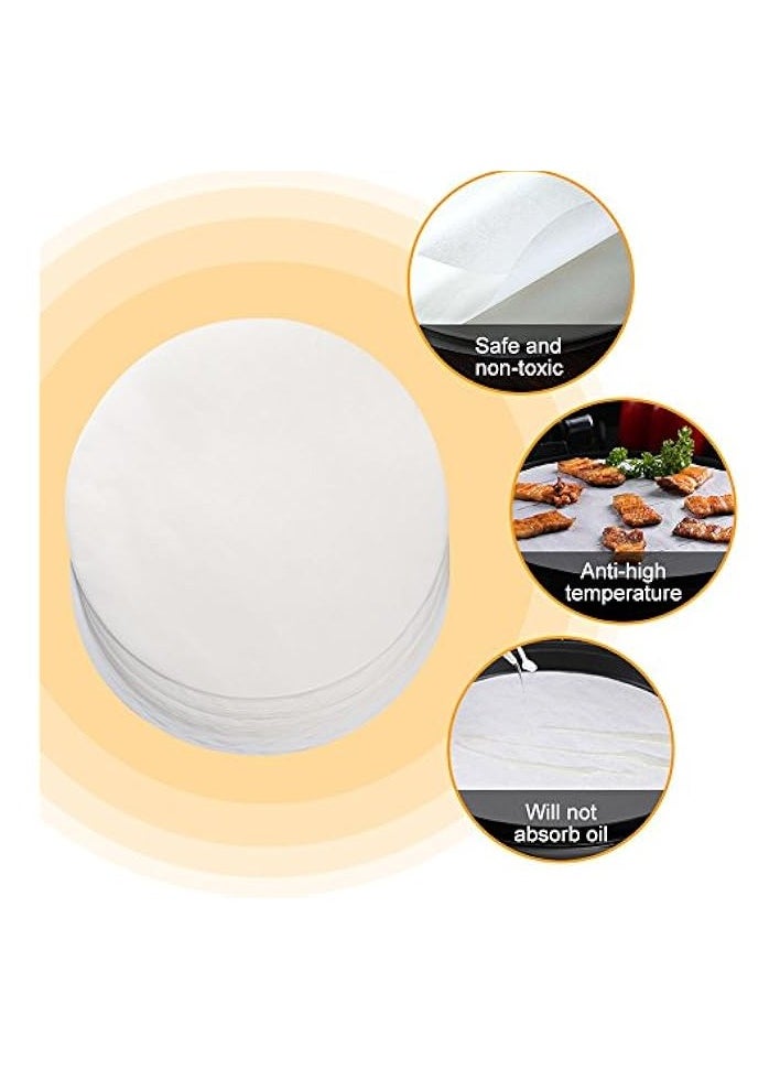 100 Pcs Parchment Paper Baking Sheets Round, 12 Inches Non Stick Precut Baking Parchment, for Baking Grilling Fryer Round Cake