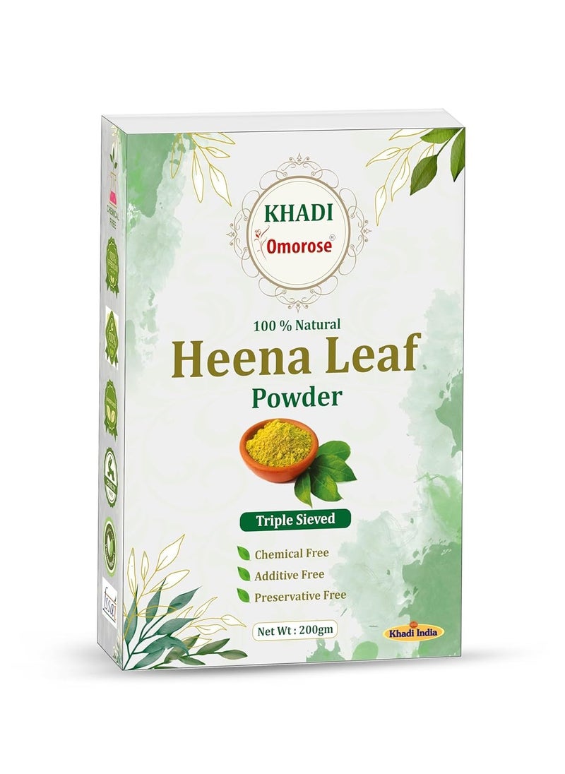 Khadi Omorose Heena (Mehendi) powder for hair color | 200 gram | Natural | Triple Sieved | Resealable Stand Zipper Pouch