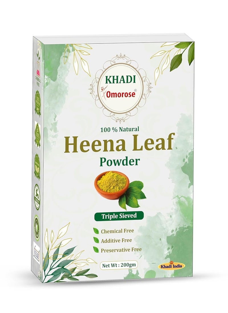 Khadi Omorose Heena (Mehendi) powder for hair color | 200 gram | Natural | Triple Sieved | Resealable Stand Zipper Pouch