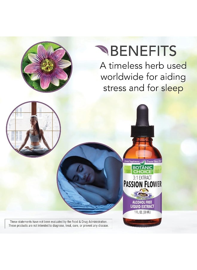 Botanic Choice Passion Flower Liquid Extract - Alcohol-Free Herbal Supplement, Traditional Support for Relaxation - 1 Fl. Oz