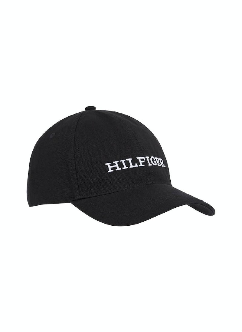 Men's Hilfiger Monotype Embroidery Six-Panel Baseball Cap -  Pure cotton, Black