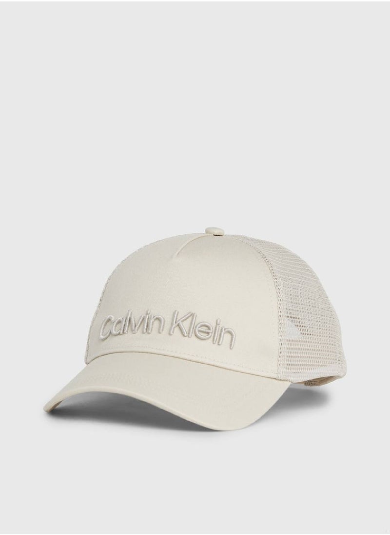 Men's Twill Trucker Cap - Cotton, Beige