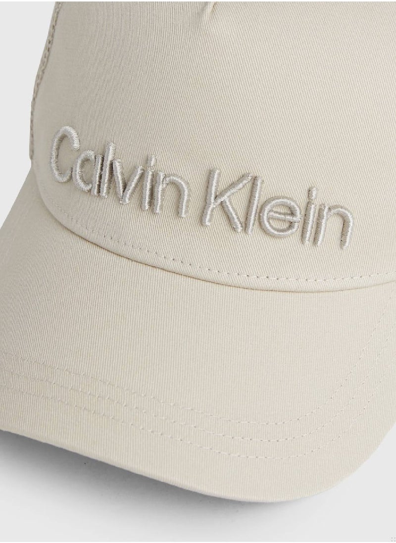 Men's Twill Trucker Cap - Cotton, Beige