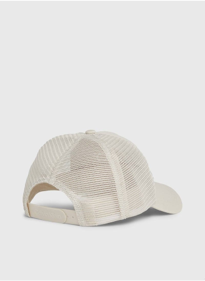 Men's Twill Trucker Cap - Cotton, Beige