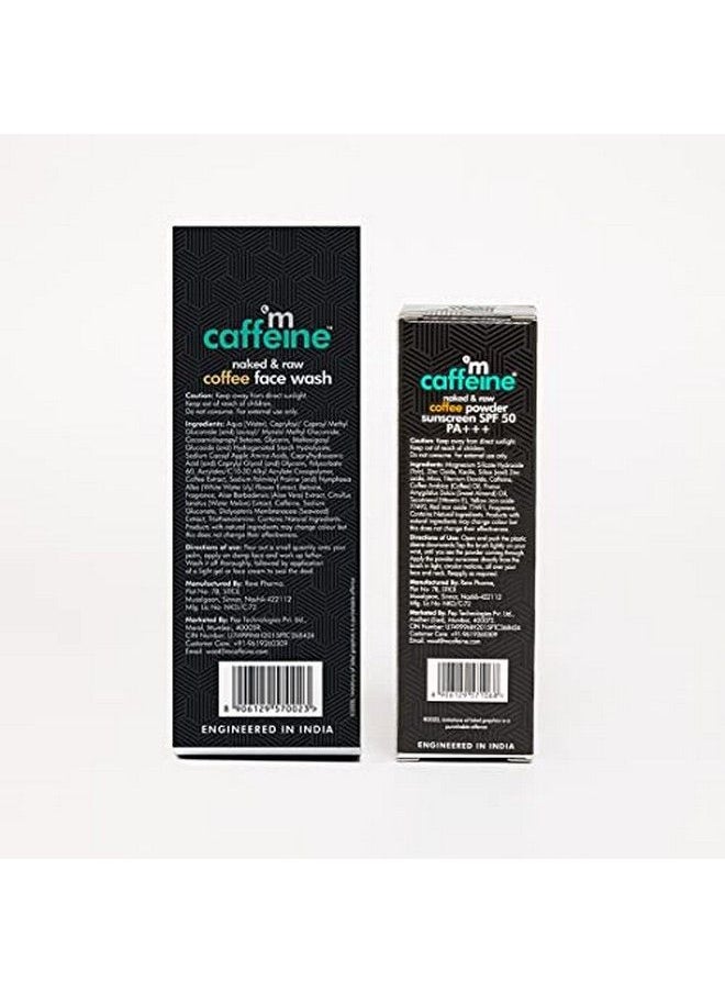 Cleanse & Protect Kit With Coffee Powder Sunscreen Spf 50 Pa+++ & Coffee Face Wash ; Deeply Cleanses Repairs Uv Damage And For Oilfree & Ultra Soft Skin ; Upto 8 Hrs Sun Protection