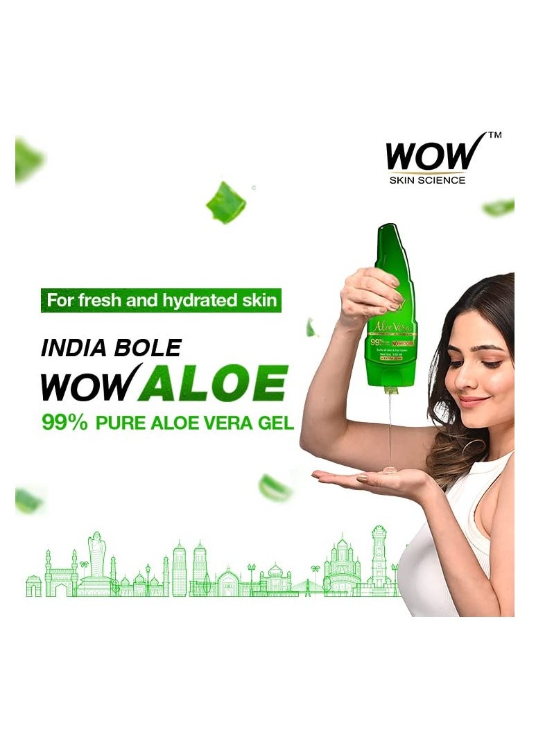 WOW Skin Science 99% Pure Aloe Vera Gel for Face, Skin & Hair - 150ml | Ultimate Gel For Glowing Skin | For Both Men and Women