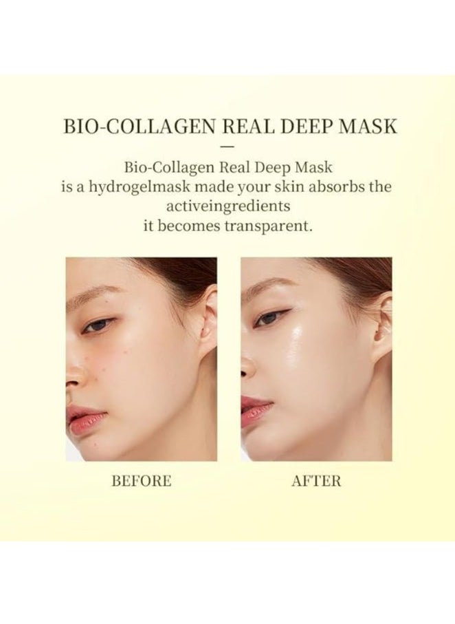 Bio-Collagen Real Deep Mask Hydrating Overnight Mask Pore Minimizing Elasticity Improvement 34g x4ea