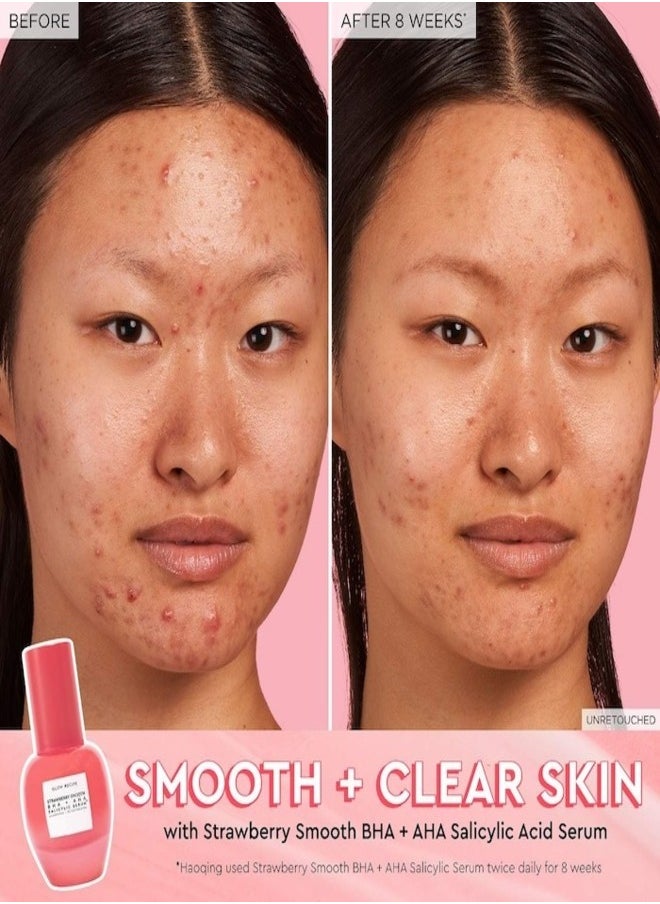 GLOW RECIPE Strawberry Smooth BHA+AHA Salicylic Serum 30ml – Exfoliating & Clarifying Face Serum with Strawberry Extract, Salicylic Acid, and Lactic Acid for Smoother, Clearer Skin