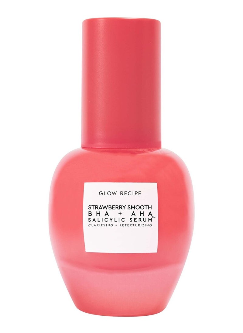 GLOW RECIPE Strawberry Smooth BHA+AHA Salicylic Serum 30ml – Exfoliating & Clarifying Face Serum with Strawberry Extract, Salicylic Acid, and Lactic Acid for Smoother, Clearer Skin