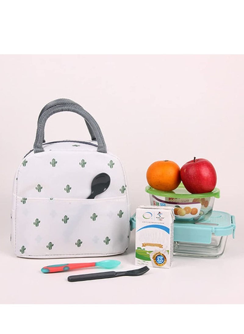 Lunch Bag for Girls Insulated Tote Womens and Mens, Water Proof Boxes Adult, Reusable Lunchboxes Work, Food Snack Containers Holder Girls, White