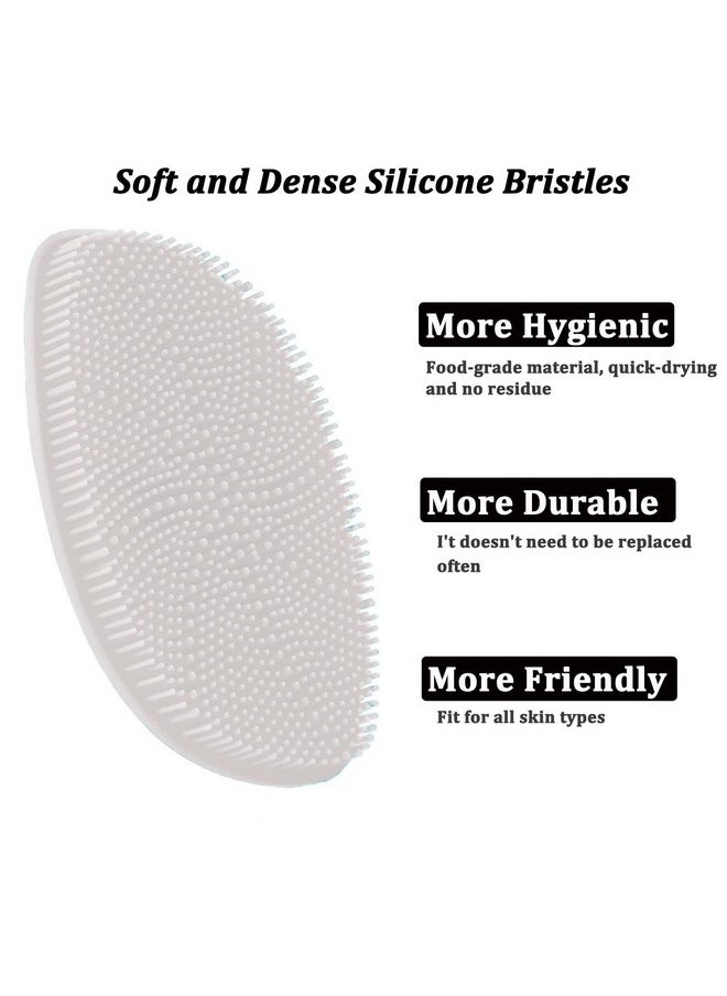 Silicone Face Scrubber For Menfacial Cleansing Brush Face Wash Brush Manual Skin Care Face Brushes For Cleansing And Exfoliating Removes Dead & Dry Skin(White)