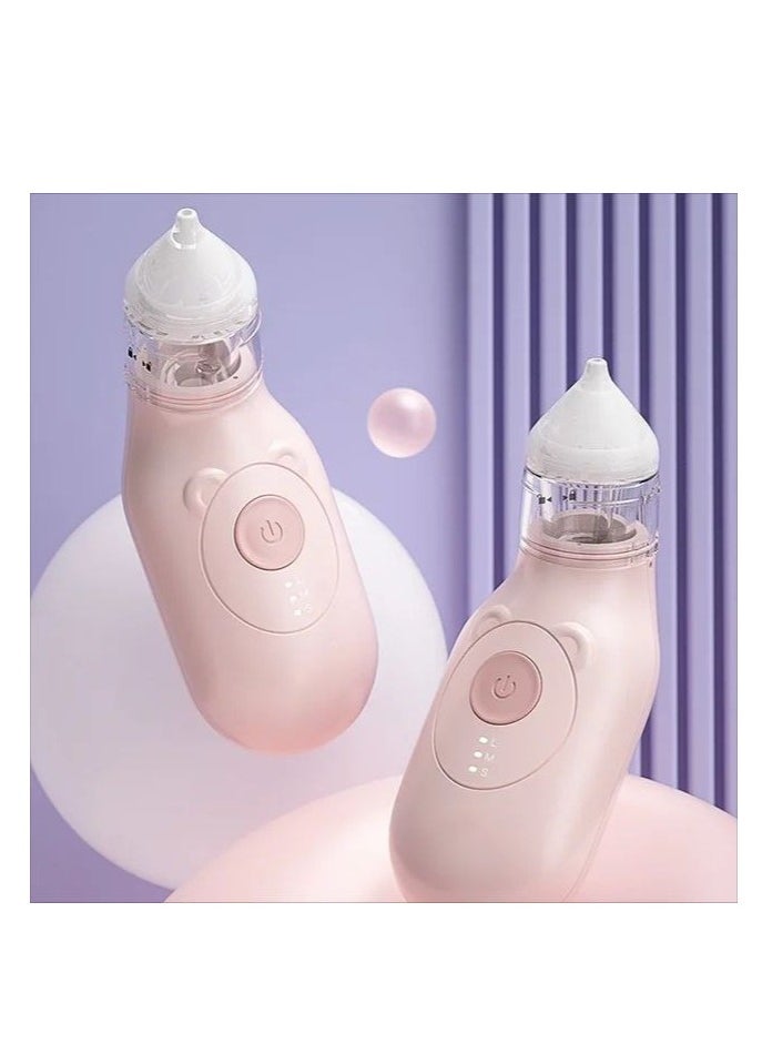 Baby Nose Cleaner Safe USB Rechargeable Electric Baby Nasal Aspirator for baby nose sucker (Pink)