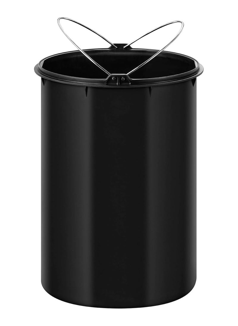 EKO 12L Pedal Bin Serene - Silver | Compact Step Round Bin with Soft-Close Lid | Fingerprint-Resistant Finish | Removable Inner Liner | Bag Stabilizer