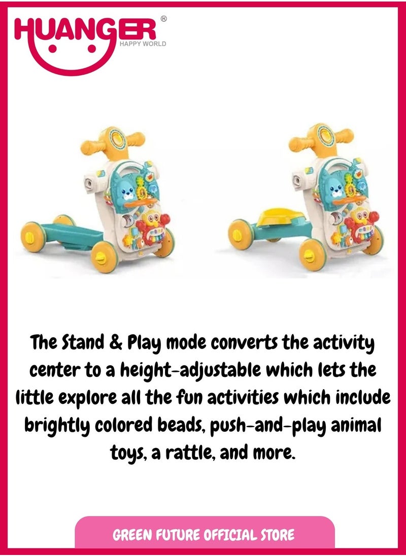 Baby FIRST STEP Learning Walker & Activity Table 2 in 1 for Toddlers   INTERACTIVE Educational Toy with Lights, Sounds, and Fun Features