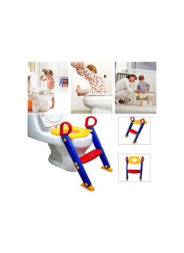 Toilet Potty Trainer Seat Chair Kids Toddler with Ladder Step up Training Stool