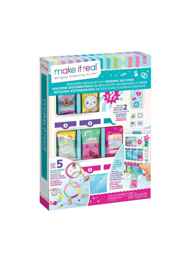 Make It Real Snackers Diy Bracelet Kit With Vending Machine (242 Pieces)