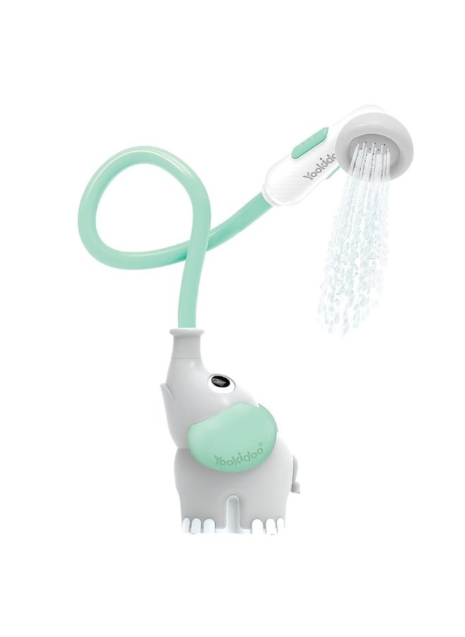 Yookidoo Baby Bath Shower Head - Elephant Water Pump with Trunk Spout Rinser - Control Water Flow from 2 Elephant Trunk Knobs for Maximum Fun in Tub or Sink for Newborn Babies