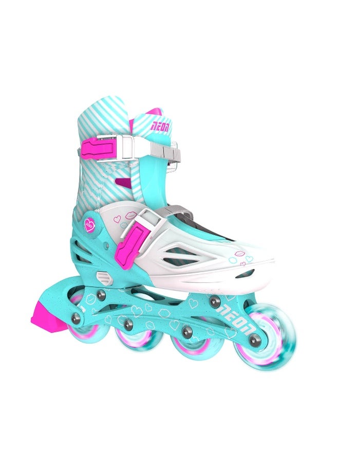 2-In-1 Combo Skates (Size 3-6, Teal)