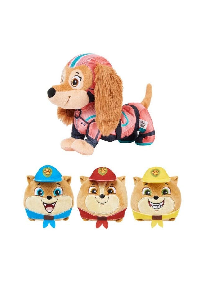 The Mighty Movie Liberty & Jr. Patroller Feature Plush Toy Set (Pack Of 4)