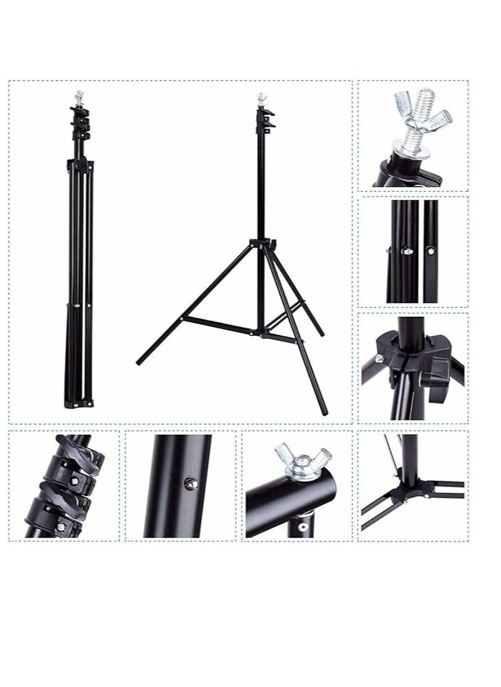 Backdrop Stand Kit with 3pcs Backdrops Photography Backdrop Support System Adjustable Photo Background Screen Stand