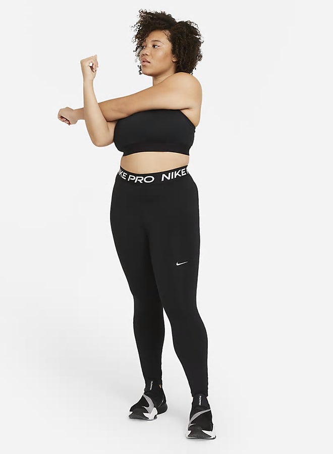 Elasticated Waist Logo Detail High-Rise Leggings Black