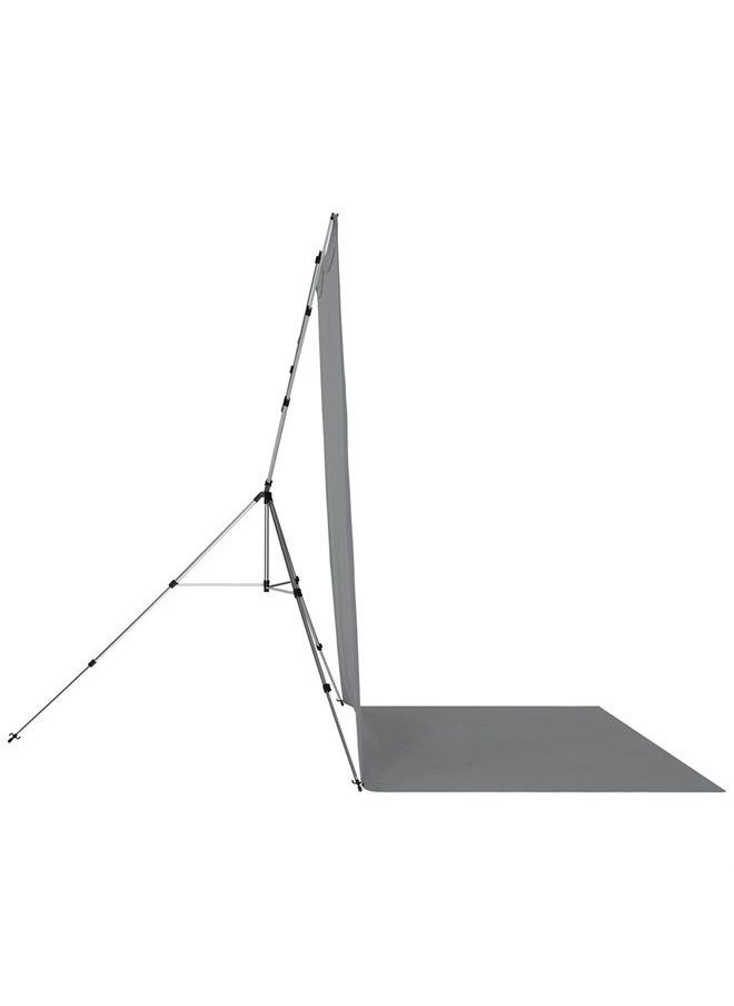 8'x13' Neutral Gray Sweep X-Drop Pro Wrinkle-Resistant Backdrop Kit - for Full-Length Portraits, Group Photos, and Photo Booths