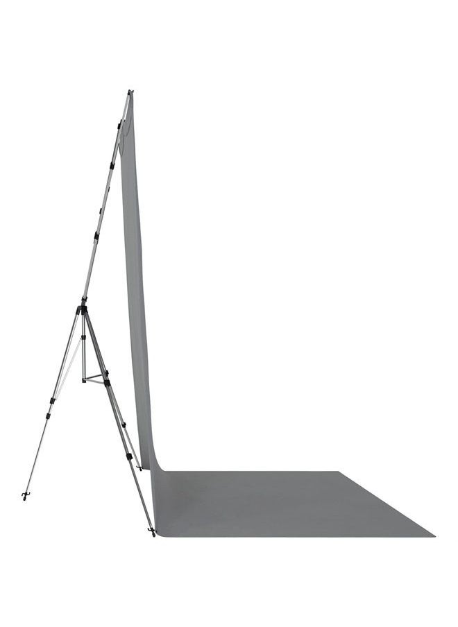 8'x13' Neutral Gray Sweep X-Drop Pro Wrinkle-Resistant Backdrop Kit - for Full-Length Portraits, Group Photos, and Photo Booths