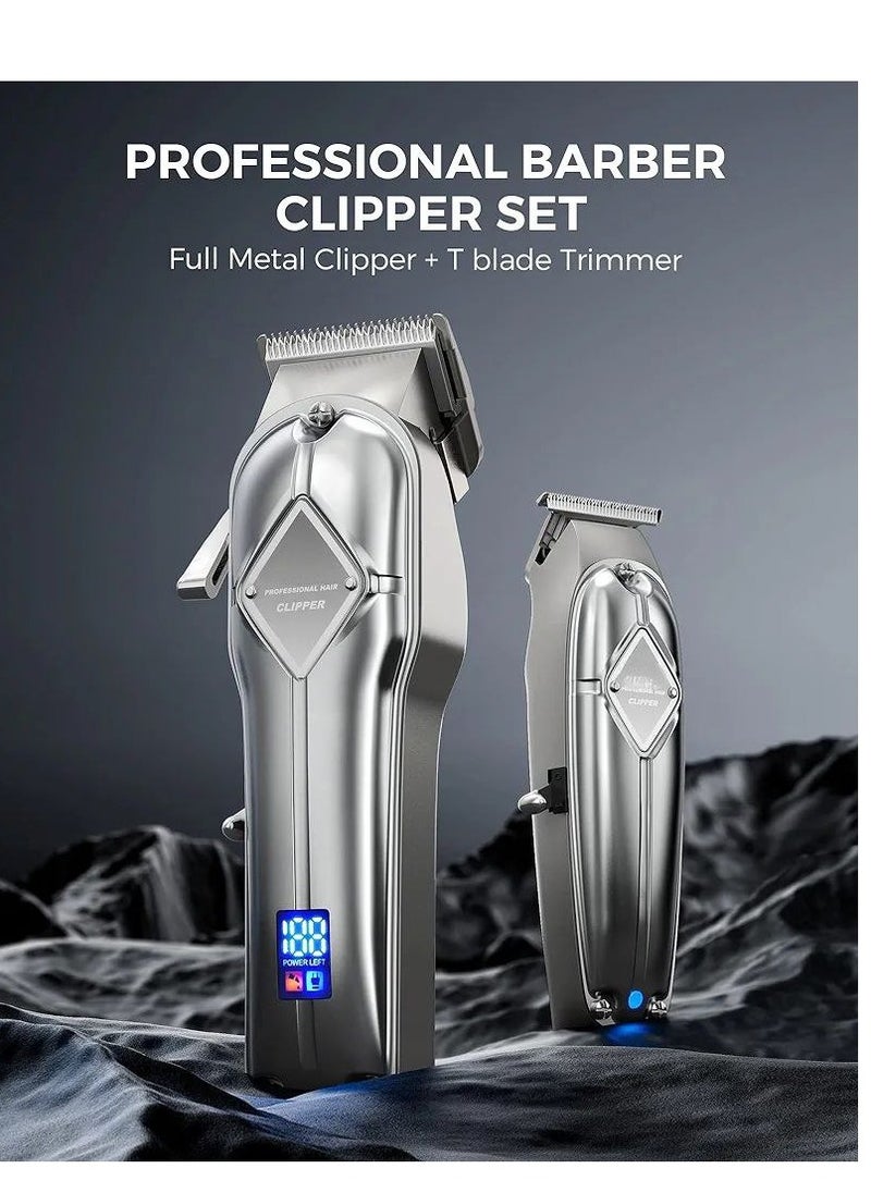 Hair Clippers for Men Professional,  Cordless Clippers and Trimmers Set, Complete Barber Kit for Hair Trimming & Beard Grooming, Haircutting Kits for Blending & Fade Cuts