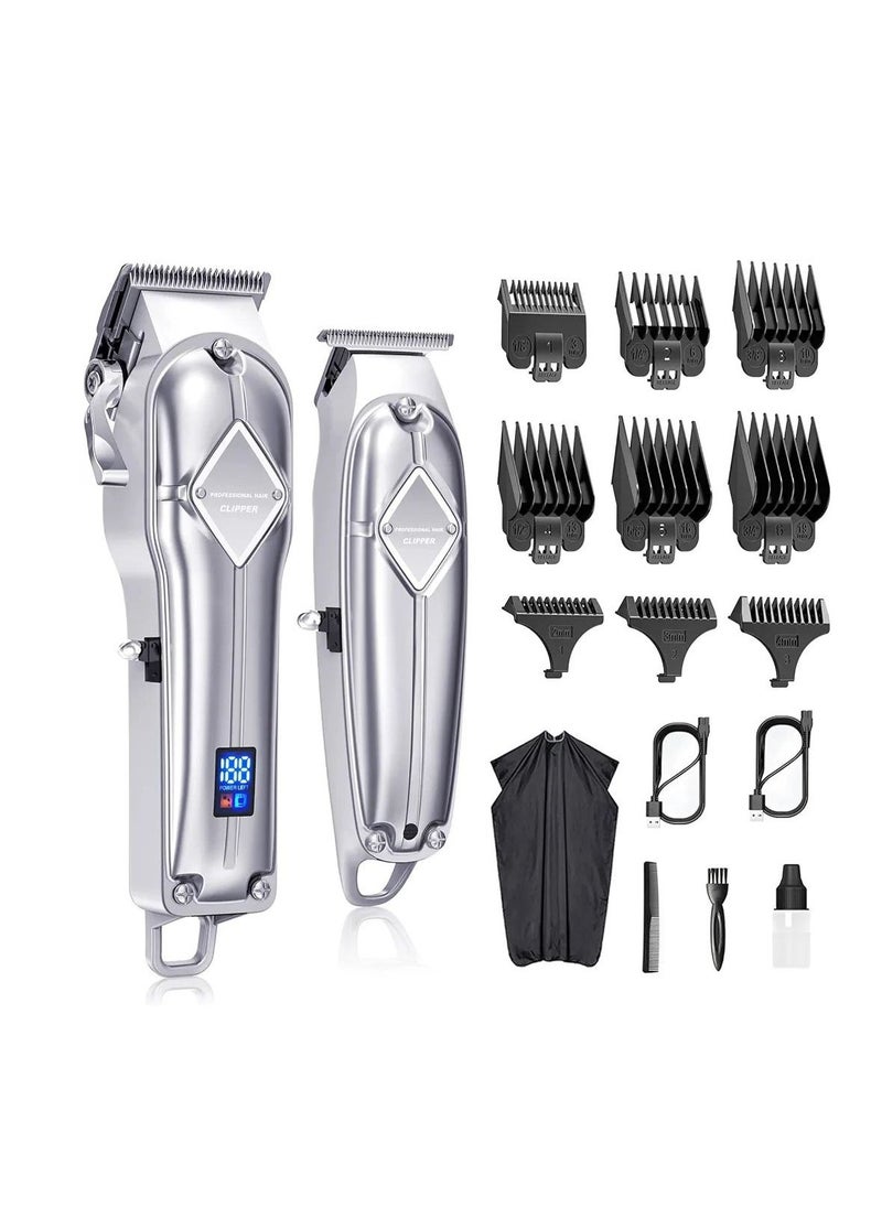 Hair Clippers for Men Professional,  Cordless Clippers and Trimmers Set, Complete Barber Kit for Hair Trimming & Beard Grooming, Haircutting Kits for Blending & Fade Cuts