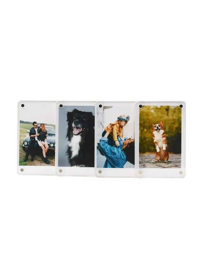 Polaroid Picture Frame Magnetic Magnetic Instax Mini Frame 2X3 Acrylic Refrigerator Magnet Frame For Fujifilm Instax Films Fridge Sticker 2.36 X 3.54 Inch [4 Pack 8Pcs]