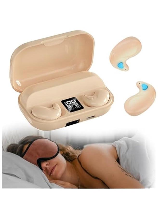 Flat Invisible Sleep Wireless Earphone IPX5 Waterproof Thin Invisible Sleep Earbuds for Side Sleepers Sleep Ear Buds Smallest Tiny Small Mini Discreet Earbud for Sleeping Invisible Headphones