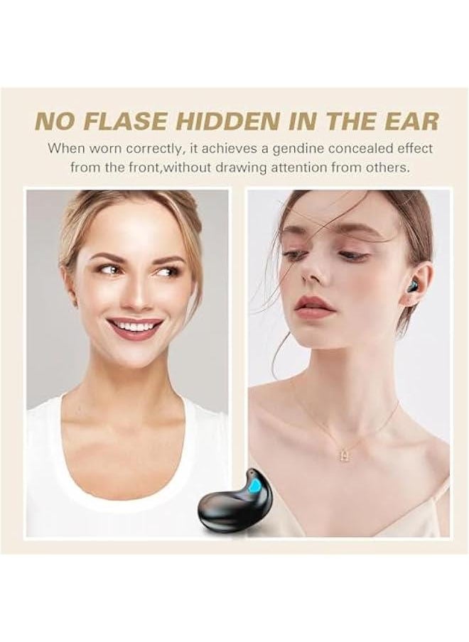 Flat Invisible Sleep Wireless Earphone IPX5 Waterproof Thin Invisible Sleep Earbuds for Side Sleepers Sleep Ear Buds Smallest Tiny Small Mini Discreet Earbud for Sleeping Invisible Headphones