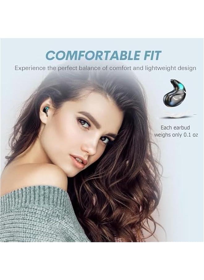 Flat Invisible Sleep Wireless Earphone IPX5 Waterproof Thin Invisible Sleep Earbuds for Side Sleepers Sleep Ear Buds Smallest Tiny Small Mini Discreet Earbud for Sleeping Invisible Headphones