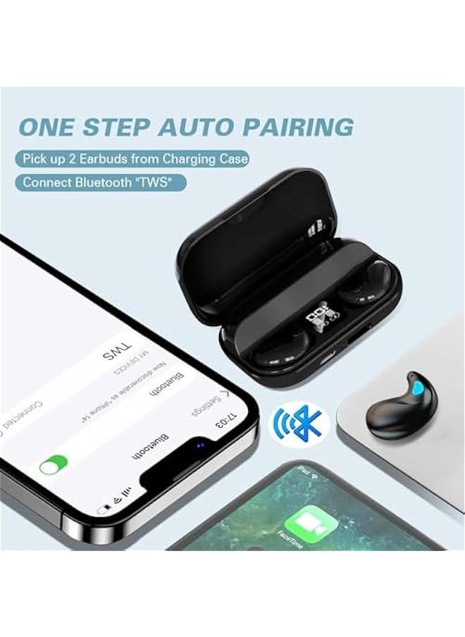 Flat Invisible Sleep Wireless Earphone IPX5 Waterproof Thin Invisible Sleep Earbuds for Side Sleepers Sleep Ear Buds Smallest Tiny Small Mini Discreet Earbud for Sleeping Invisible Headphones