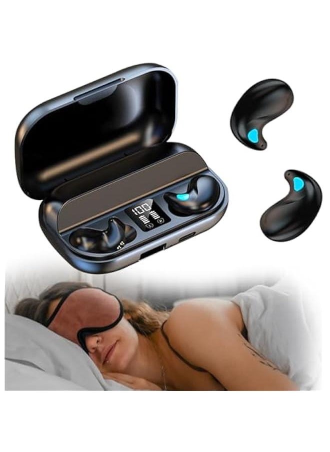 Flat Invisible Sleep Wireless Earphone IPX5 Waterproof Thin Invisible Sleep Earbuds for Side Sleepers Sleep Ear Buds Smallest Tiny Small Mini Discreet Earbud for Sleeping Invisible Headphones