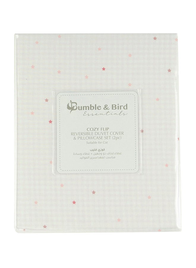 Bumble & Bird - Reversible Duvet Cover & Pillowcase For Cot - Pink