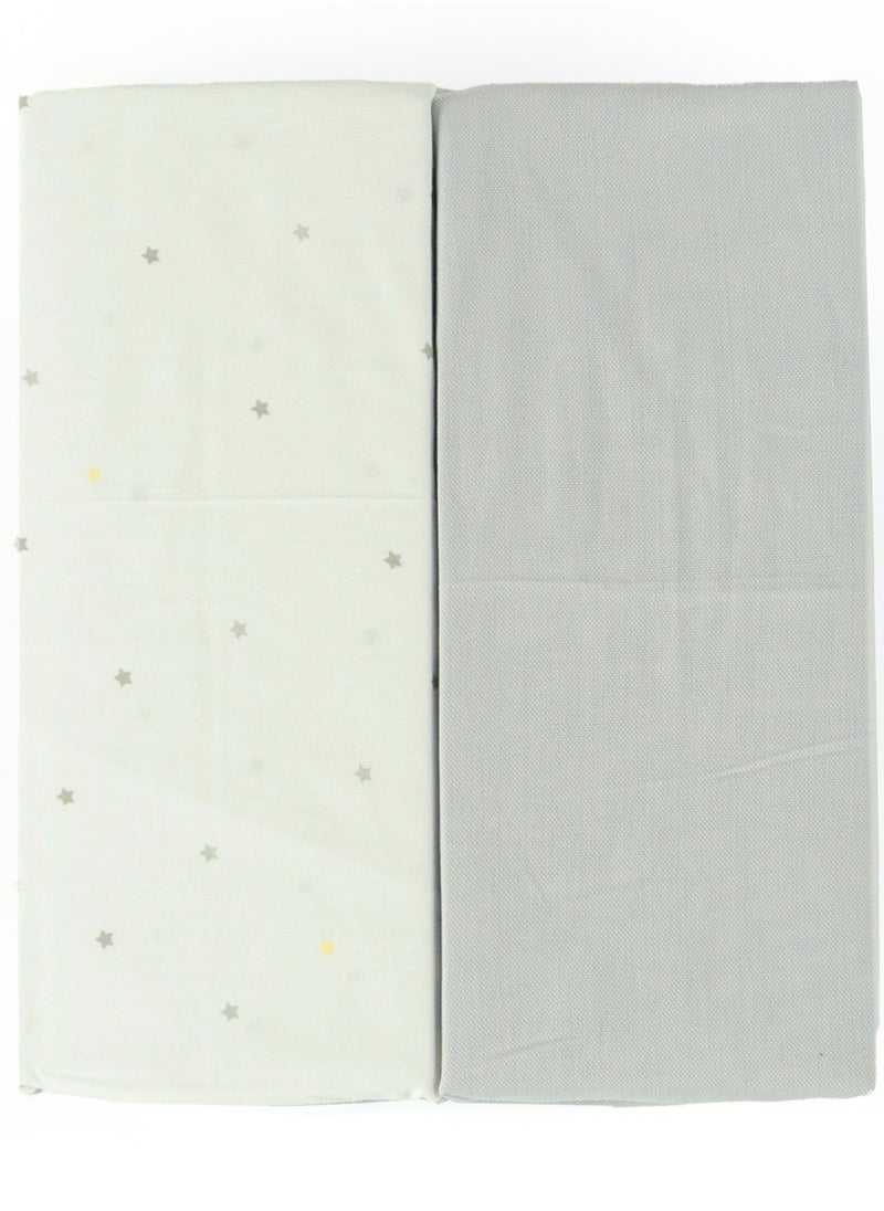 Bumble & Bird - Fitted Sheet For Convertible Cot 70 x 140 cm- 2pcs - Grey