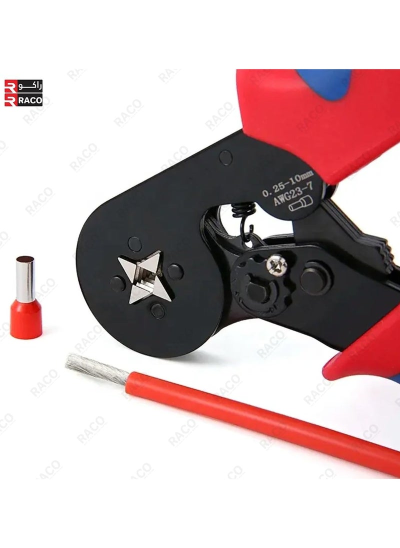 RACO Giffex Crimping Plier Set (0.25-10mm²) with 1200 Ferrule Connectors – Self-Adjusting Ratchet Bootlace Crimping Tool for Electrical Cable Lugs
