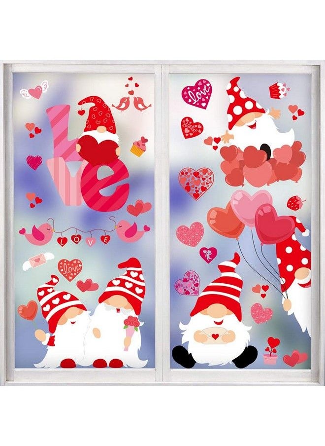 85Pcs Valentine'S Day Window Clingheart Gnome Elf Window Sticker Decals For Wedding Party Decoration Supply