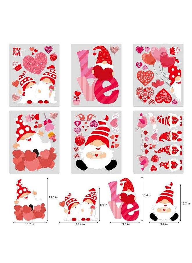 85Pcs Valentine'S Day Window Clingheart Gnome Elf Window Sticker Decals For Wedding Party Decoration Supply